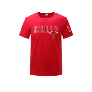 2016 Bulls 1 Derrick Rose T-shirt rouge jaune 5790