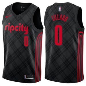 2017-18 Damian Lillard Blazers # 0 City Maillot de basket-ball noir 11564