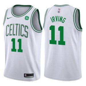 Maillot de basket-ball blanc de l'association Irving Celtics # 11 2017-18 marron 11315