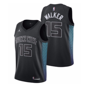 Maillot de basket-ball noir Kemba Walker Hornets # 15 City 2017-18 11572