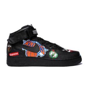 Supreme x NBA x Nike Air Force 1 Mid 07 Noir Crème AQ8017 001