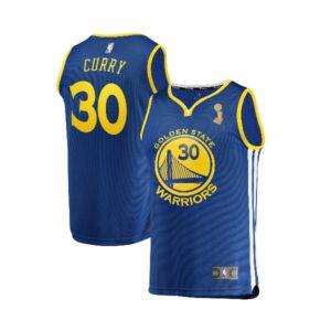 Maillot de basket-ball bleu Stephen Curry des Champions Warriors de la NBA 2018 14794