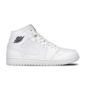 Air Jordan 1 Mid Blanc Cool Gris Noir 554724 102