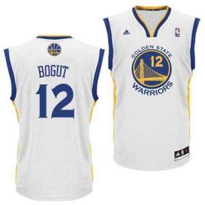 2014 Andrew Bogut # 12 Swingman Road Maillot de basket-ball blanc Bleu 17608