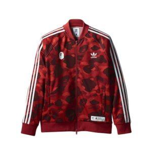 BAPE x adidas adicolor Track Top Raw Rouge Blanc 17225