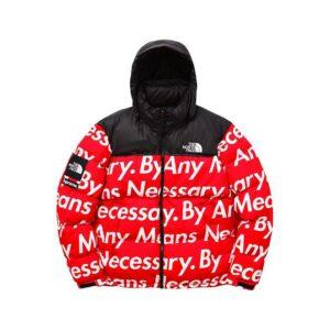 Supreme x The North Face By Any Means Nuptse Veste Rouge Blanc 18826
