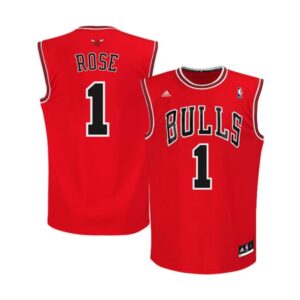 Chicago Bulls Derrick Rose rouge réplique maillot de basket-ball de route gris 21617