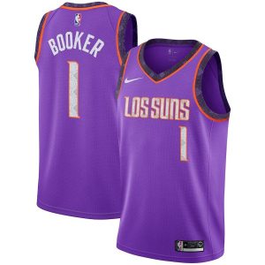 Maillot de basket-ball violet City #1 Devin Booker Suns 2018-19 24185
