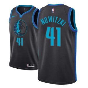 Maillot de basket-ball Dirk Nowitzki Mavericks # 41 City Anthracite 2018-19 24192