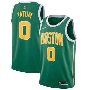2018-19 Jayson Tatum Celtics # 0 gagné maillot de basket vert 23189