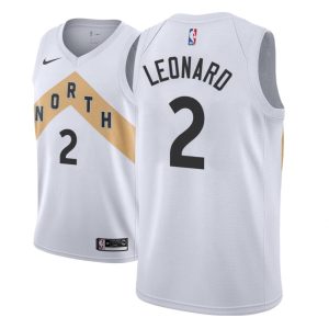Maillot de basket-ball blanc Kawhi Leonard Raptors # 2 City 2018-19 24312