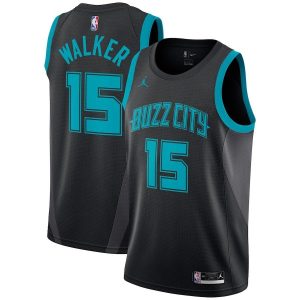 Maillot de basket-ball noir Kemba Walker Hornets # 15 City 2018-19 23344