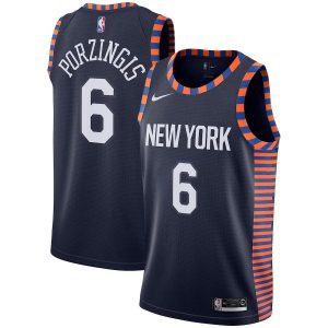 Maillot de basket 2018-19 Kristaps Porzingis Knicks #6 City Navy 24238