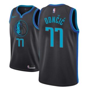 Maillot de basket-ball Luka Doncic Mavericks # 77 City Anthracite 2018-19 24245