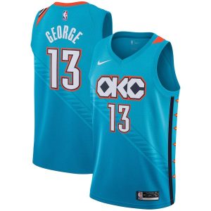 Maillot de basket-ball Paul George Thunder # 13 City Turquoise 2018-19 24108