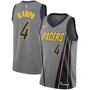 Maillot de basket-ball gris City #4 Victor Oladipo Pacers 2018-19 24295