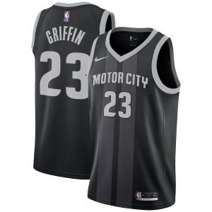 Maillot de basket-ball noir Blake Griffin Pistons # 23 City Edition 2018-19 23306