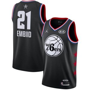 Maillot de basket-ball 2019 NBA All-Star 76ers Joel Embiid #21 Maillot Swingman noir 22666