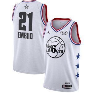 Maillot de basket-ball 2019 NBA All-Star 76ers Joel Embiid #21 Maillot Swingman blanc 22673