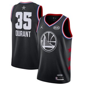 Maillot de basket-ball 2019 NBA All-Star Warriors Kevin Durant #35 Noir Swingman Jersey Bleu 22912