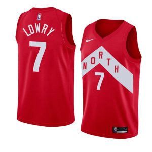 2018-19 Kyle Lowry Raptors # 7 gagné maillot de basket-ball rouge 23175