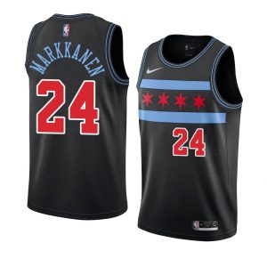 Maillot de basket-ball Lauri Markkanen Bulls 2018-19 # 24 City Edition Noir 23251