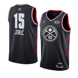 Maillot de basket-ball 2019 NBA All-Star Nuggets Nikola Jokic #15 Maillot Swingman noir 22544