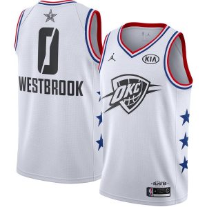 Maillot de basket 2019 NBA All-Star Russell Westbrook Thunder #0 Blanc Swingman Jersey Blanc 23010