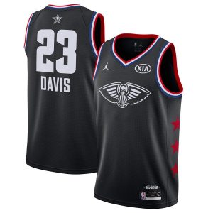 Maillot de basket 2019 NBA All-Star Pelicans Anthony Davis #23 Noir Swingman Jersey Gris 24877