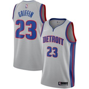 Maillot de basket-ball Blake Griffin Pistons 2018-19 # 23 Statement Gris 26442