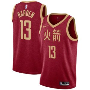 Maillot de basket-ball rouge City # 13 James Harden Rockets 2018-19 25070