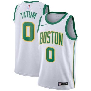 Maillot de basket-ball blanc Jayson Tatum Celtics #0 City 2018-19 rose 26410