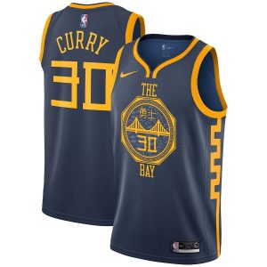 Maillot de basket 2018-19 Stephen Curry Warriors #30 City Navy 26402