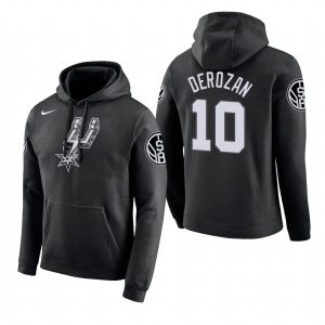 Sweat à capuche 2018 DeMar DeRozan Spurs #10 Noir Ville Vert 25675