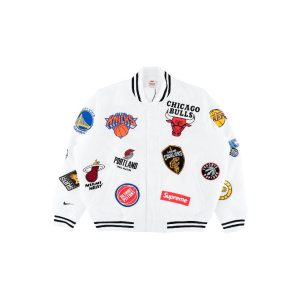 Bomber Supreme x Nike x NBA Teams Warm Up Veste Blanc 28466