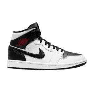 Baskets Wmns Air Jordan 1 Mid Blanc Noir BQ6472 101