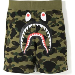 Short de sport BAPE 1st Camo Shark Sweat Shorts Vert 35519