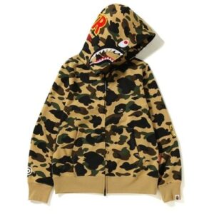 BAPE 1st Camo Windstopper PONR Shark Sweat à capuche zippé jaune jaune 36025