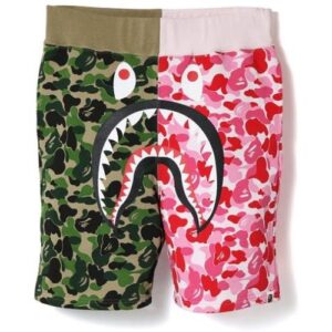 Short de sport BAPE ABC Split Shark Shorts Vert Rose 35372
