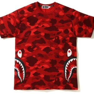 BAPE Color Camo Side Shark Tee Rouge 35750