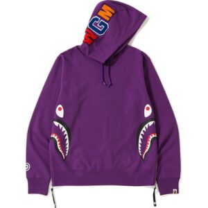BAPE Side Zip Shark Wide Pull à capuche Violet violet 35156