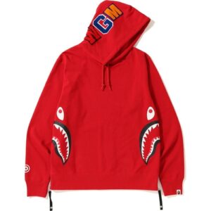 BAPE Side Zip Shark Wide Pull à capuche Rouge rouge 35131