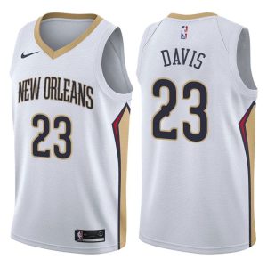 Maillot de basket-ball blanc de l'association Anthony Davis Pelicans # 23 2017-18 39922