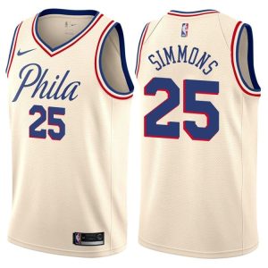 Maillot de basket-ball City Cream 2017-18 Ben Simmons Philadelphia 76ers # 25 40914