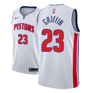 2017-18 Blake Griffin Detroit Pistons # 23 Association Maillot de basket-ball blanc Noir 38475