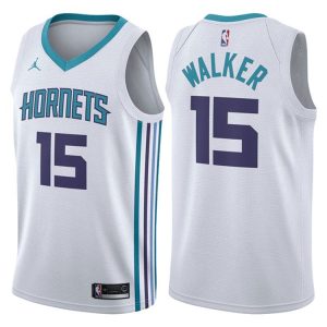 Maillot de basket-ball blanc de l'association Kemba Walker Hornets # 15 2017-18 39815