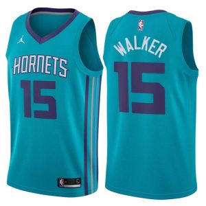 Maillot de basket-ball Kemba Walker Hornets # 15 Icon sarcelle 2017-18 gris 39840
