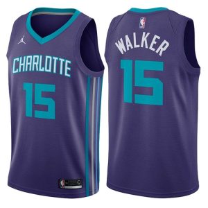 Maillot de basket-ball violet Kemba Walker Hornets # 15 2017-18 39825