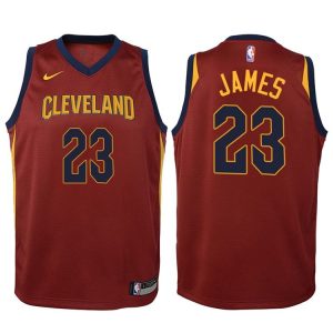 Maillot de basket-ball LeBron James Cleveland Cavaliers 2017-18 # 23 Icon Maroon 40558