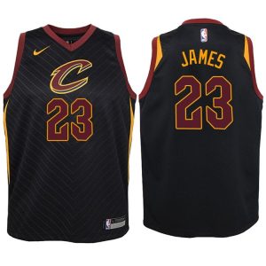 Maillot de basket-ball LeBron James Cleveland Cavaliers 2017-18 # 23 Déclaration Noir 40580